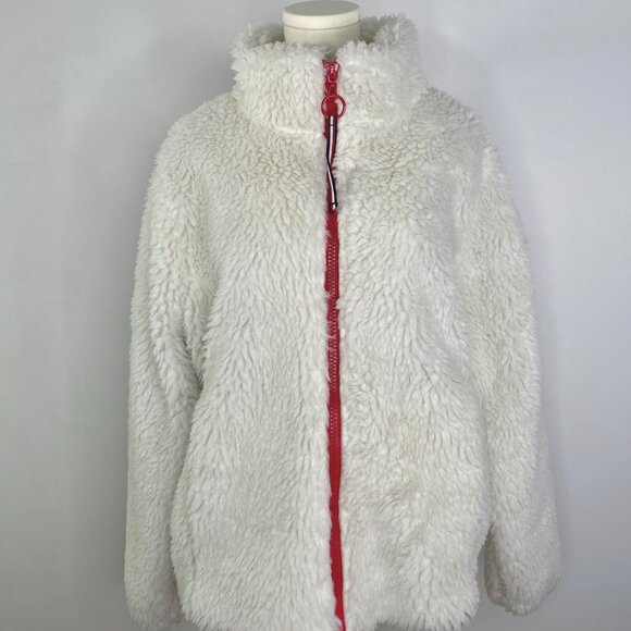 Tommy Hilfiger - White Faux Shearling Winter Zip-Up Jacket - Picture 5 of 13